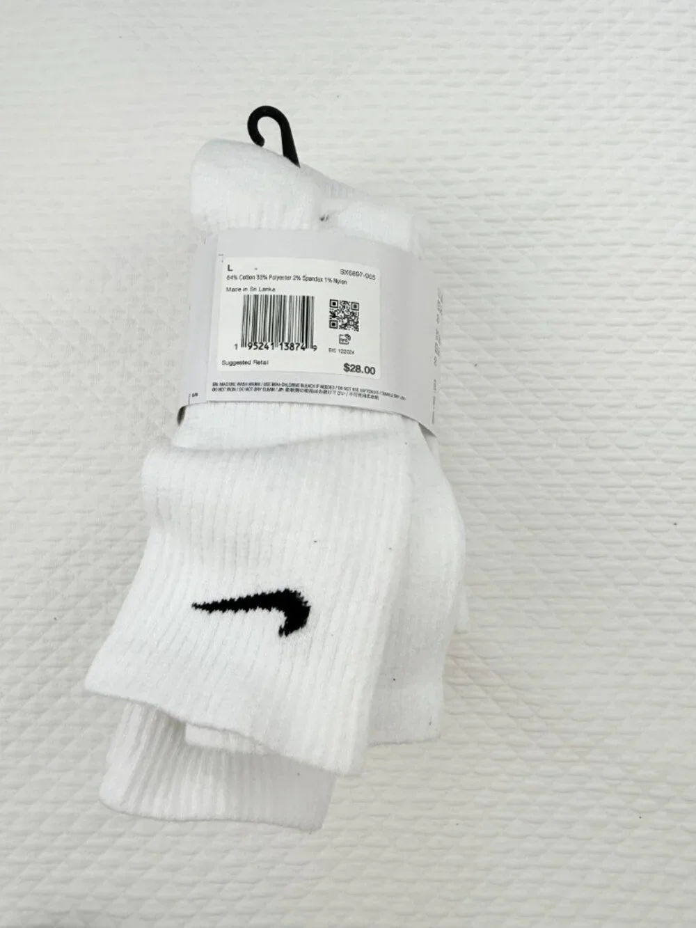 Nike Everyday Plus Dri-FIT Adult Mens L (8-12) Cushioned 6 Pair Crew Socks White